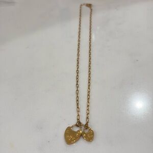 Electric Picks Double Heart Lock Necklace